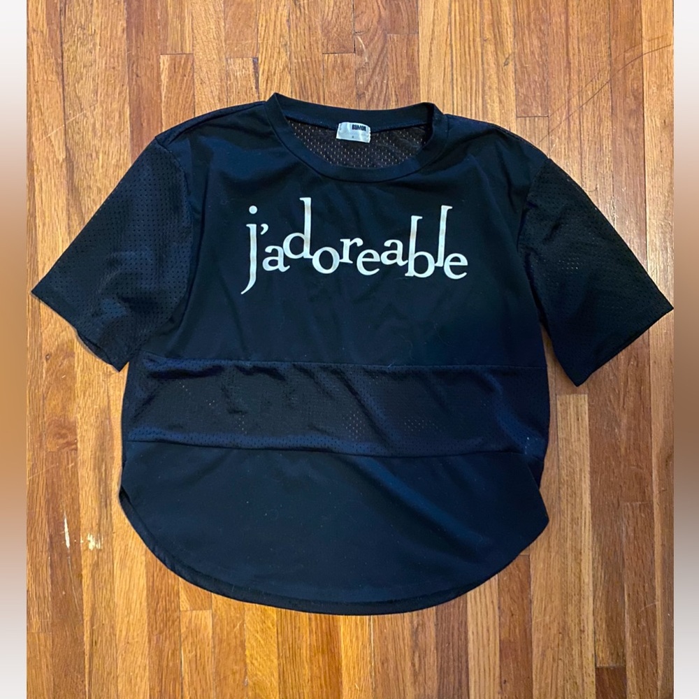 J'adorable graphic mesh black top 🤍 S/M